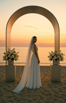  Свадебная фата ЕС3200 | Широкий выбор свадебных платьев и аксессуаров в свадебном салоне «Ольга»