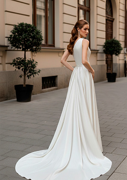 Olga Sposa Свадебное платье-трансформер, юбка из атлас-стрейча и с шлейфом 3255 | Широкий выбор свадебных платьев и аксессуаров в свадебном салоне «Ольга»