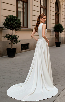 Olga Sposa Свадебное платье-трансформер, юбка из атлас-стрейча и с шлейфом 3255 | Широкий выбор свадебных платьев и аксессуаров в свадебном салоне «Ольга»