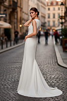 Olga Sposa Атласное свадебное платье с пуговицами 3251 | Широкий выбор свадебных платьев и аксессуаров в свадебном салоне «Ольга»