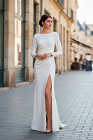 Olga Sposa Платье свадебное с длинным рукавом и пуговицами 3254 | Широкий выбор свадебных платьев и аксессуаров в свадебном салоне «Ольга»