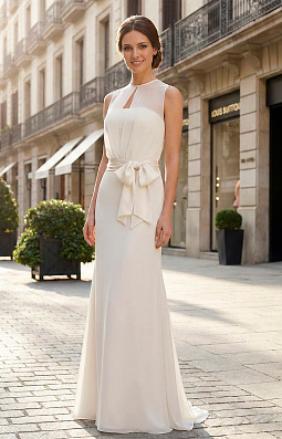 Olga Sposa Свадебное платье с поясом-бантом 1102 | Широкий выбор свадебных платьев и аксессуаров в свадебном салоне «Ольга»