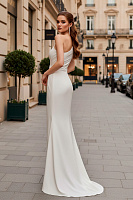 Olga Sposa Свадебное платье из атласа с разрезом 3255 | Широкий выбор свадебных платьев и аксессуаров в свадебном салоне «Ольга»